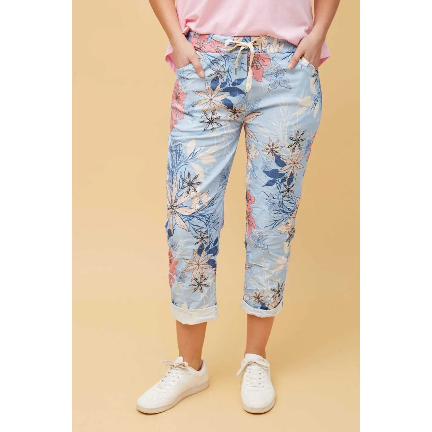 Floral Print Jogger - Blue