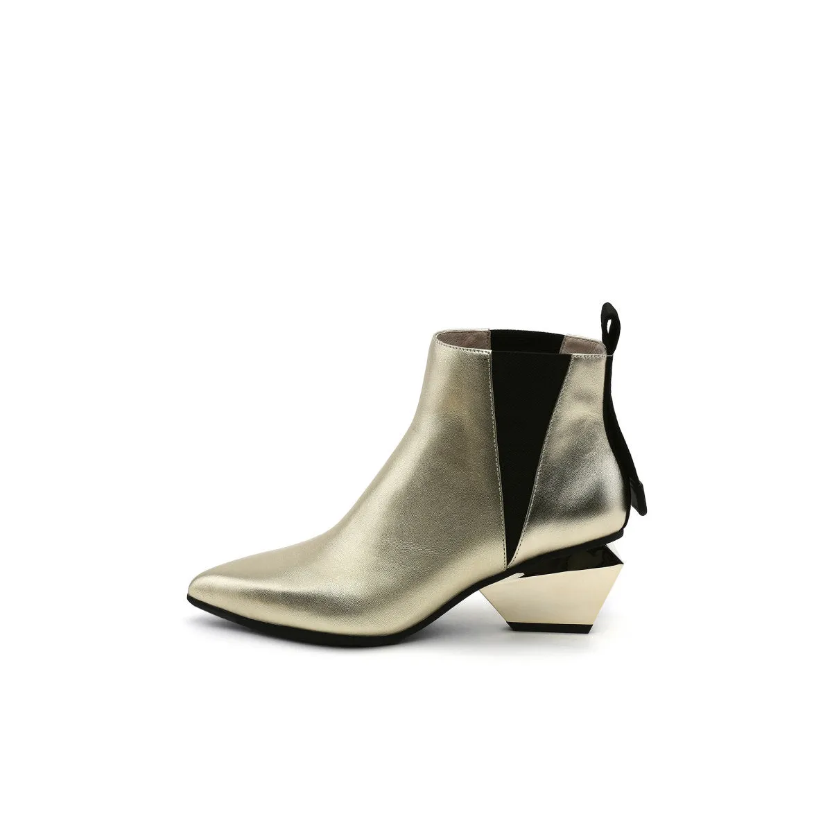 Futuristic Paneled Ankle Boots