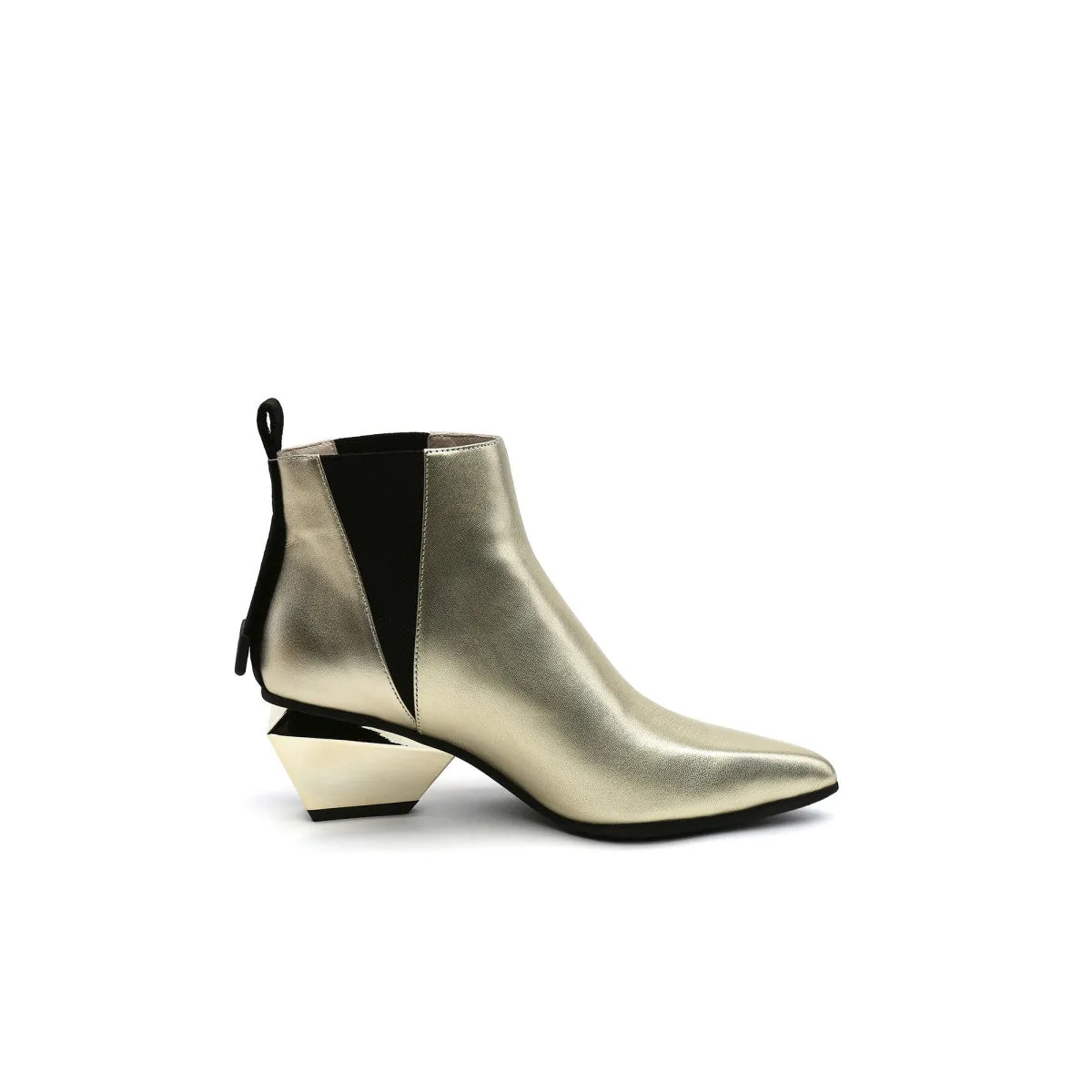 Futuristic Paneled Ankle Boots