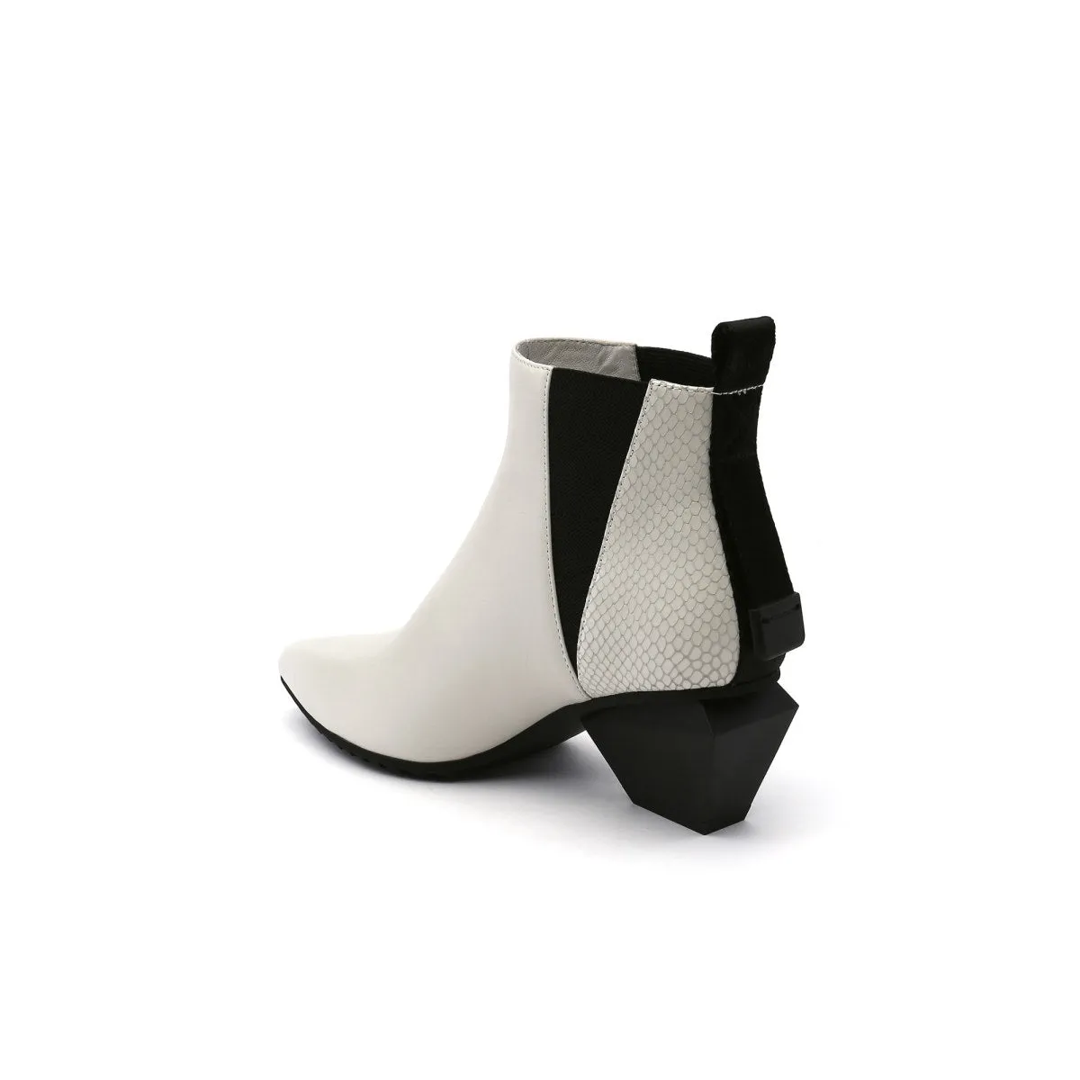 Futuristic Paneled Ankle Boots