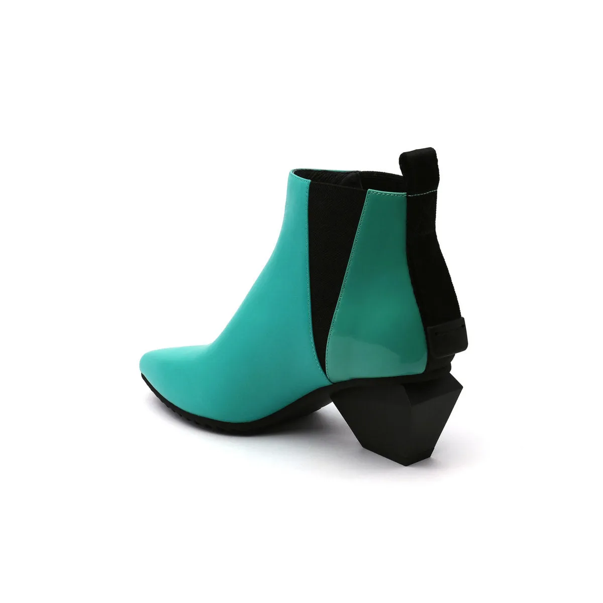 Futuristic Paneled Ankle Boots