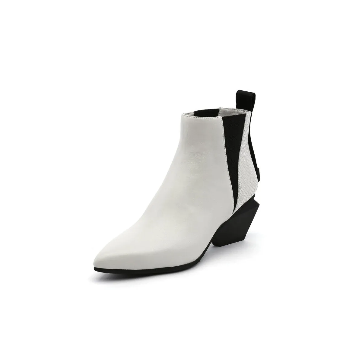 Futuristic Paneled Ankle Boots