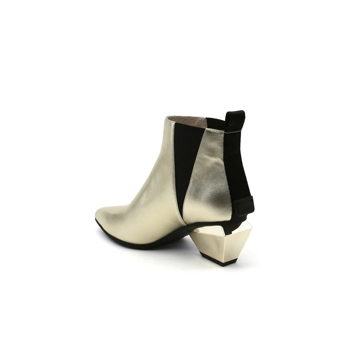 Futuristic Paneled Ankle Boots