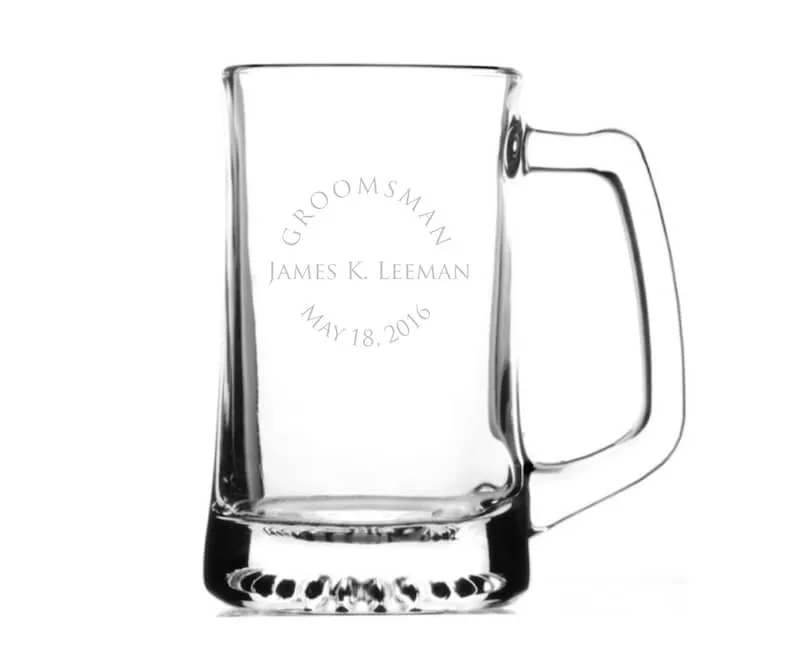 Glass Sports Beer Mug, 15 oz.