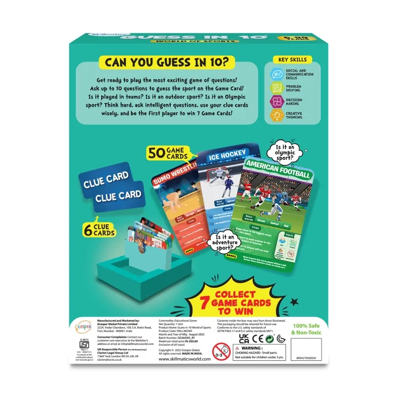 Guess in 10: World Of Sports | Trivia card game (ages 6 )