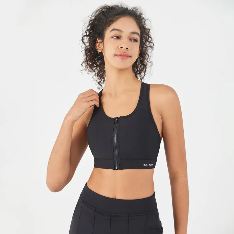 HiTense™ Front Zip Sports Bra with High Support