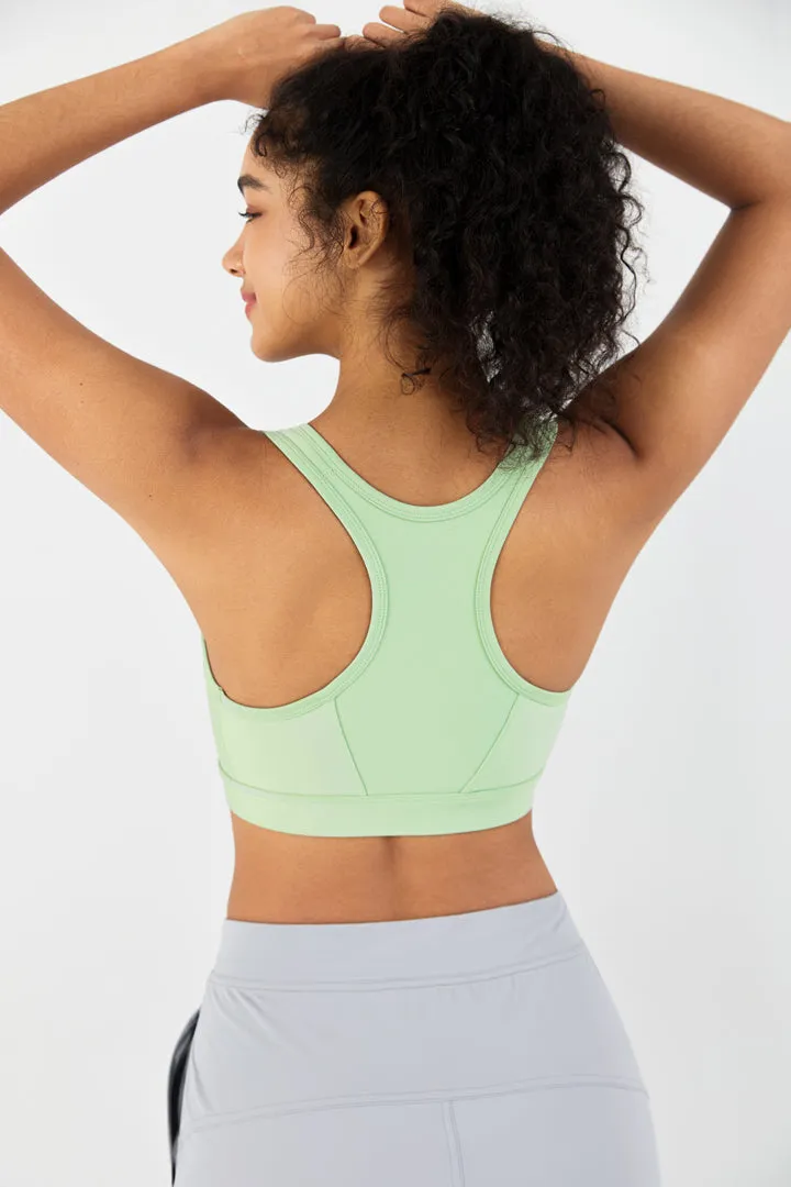 HiTense™ Front Zip Sports Bra with High Support