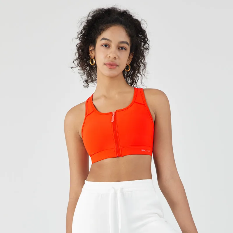 HiTense™ Front Zip Sports Bra with High Support