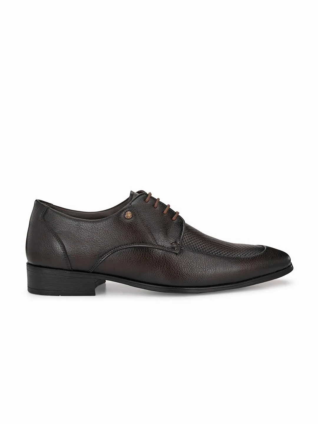 Hitz Men's Brown Synthetic Lace-up Semi-Formal Shoes