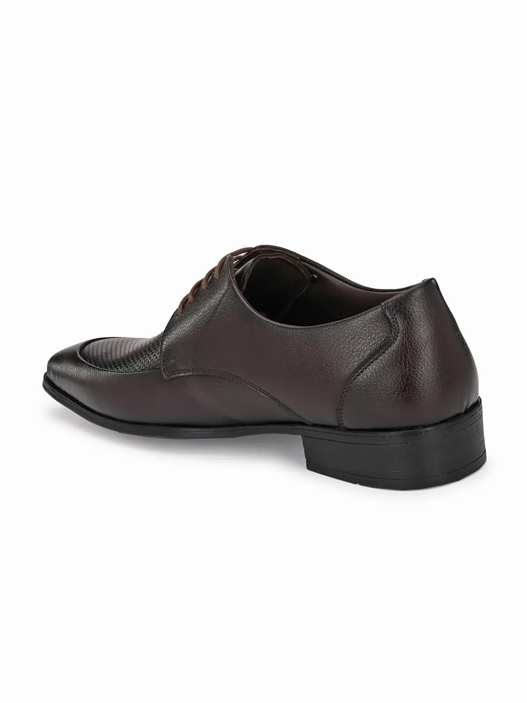 Hitz Men's Brown Synthetic Lace-up Semi-Formal Shoes