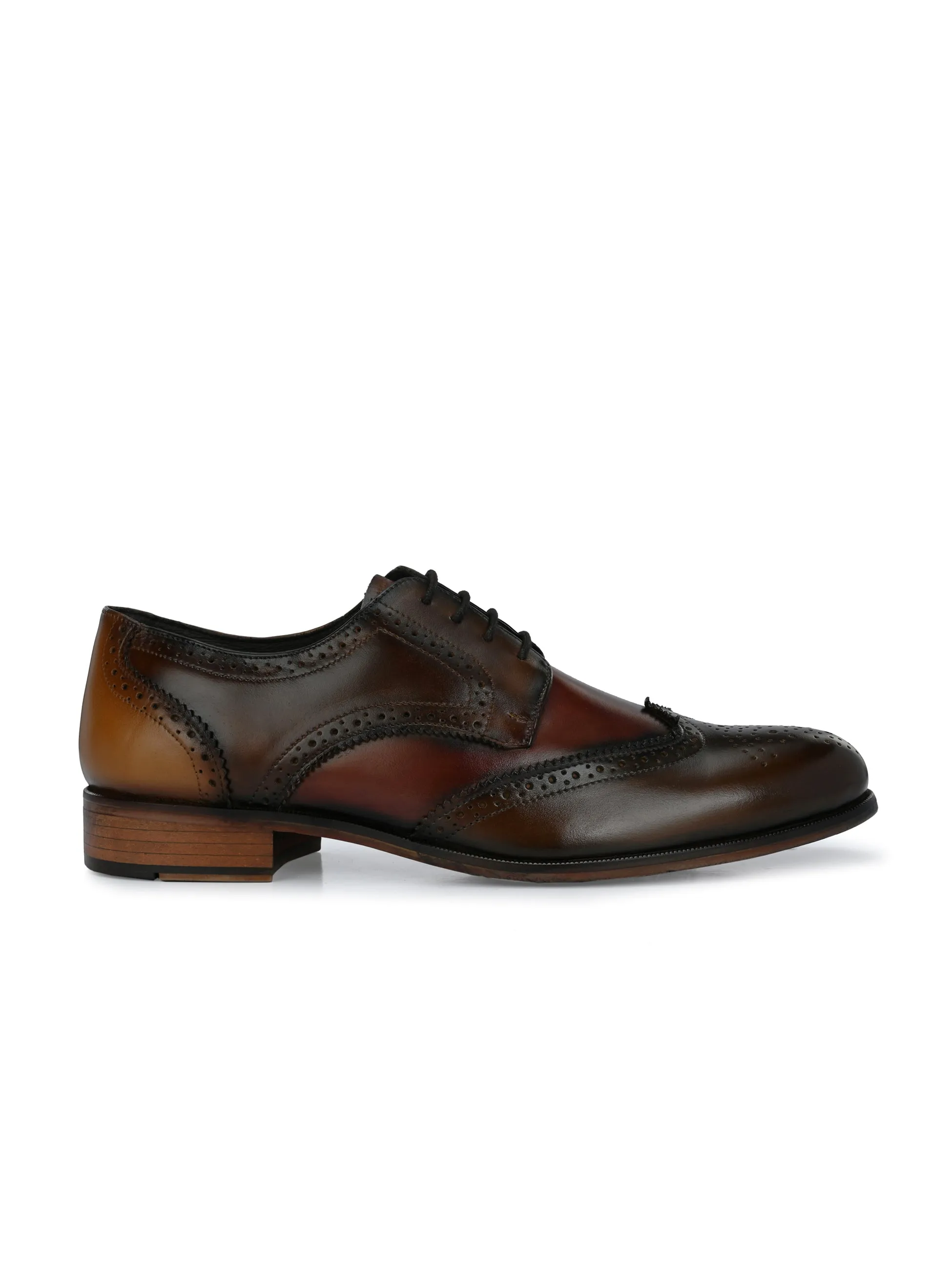 HITZ2952 Men's Brown Leather Formal Lace Up Shoes