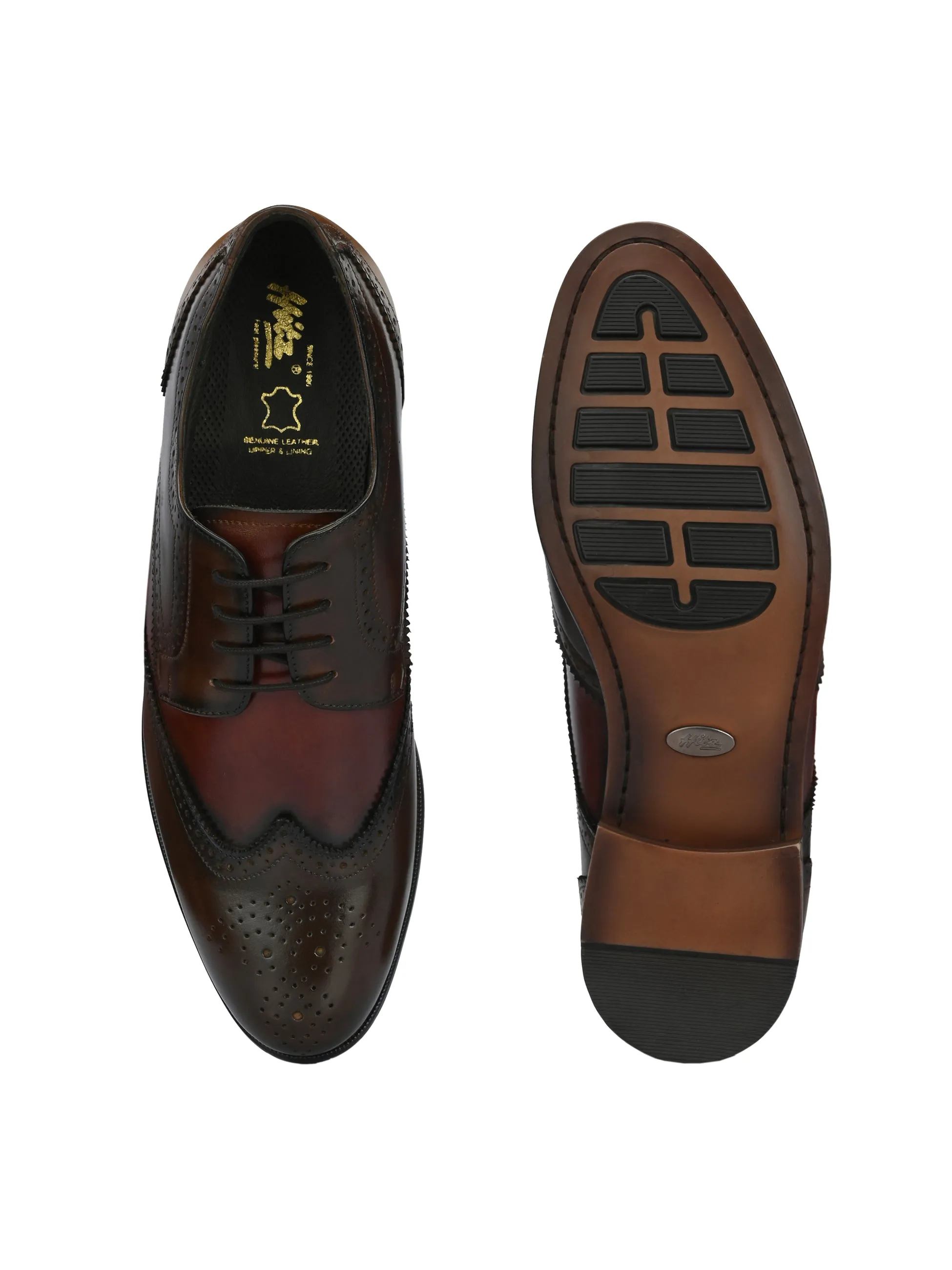 HITZ2952 Men's Brown Leather Formal Lace Up Shoes