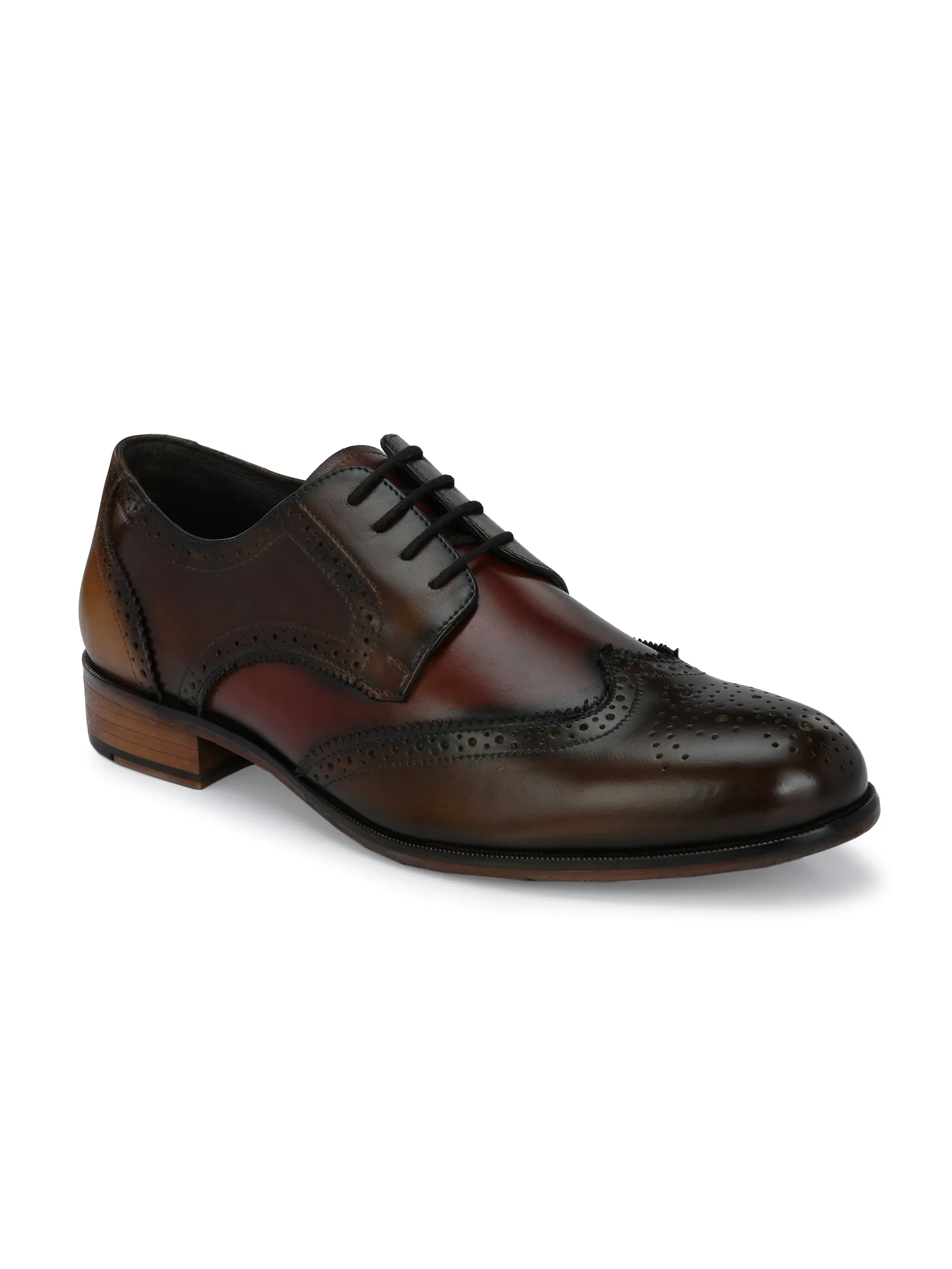 HITZ2952 Men's Brown Leather Formal Lace Up Shoes