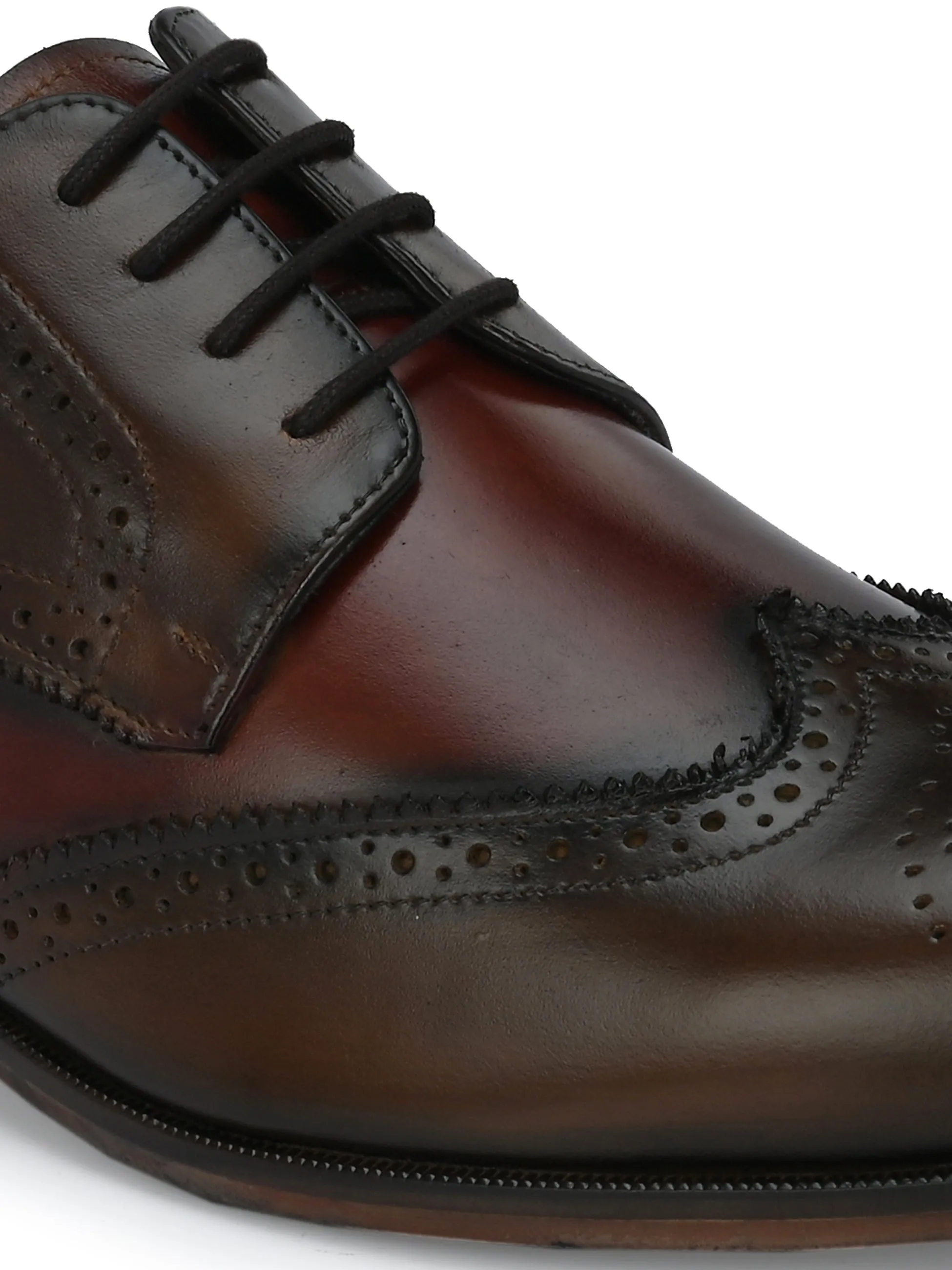 HITZ2952 Men's Brown Leather Formal Lace Up Shoes