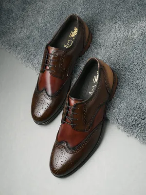 HITZ2952 Men's Brown Leather Formal Lace Up Shoes