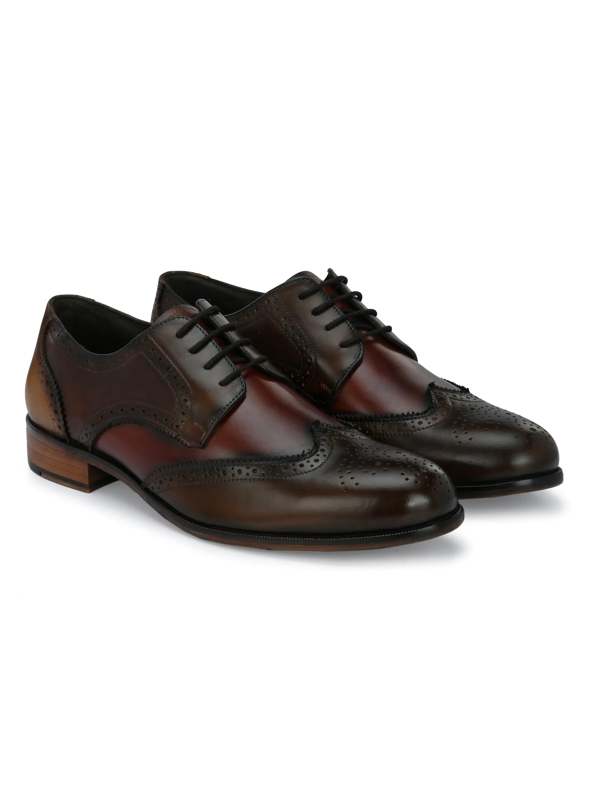 HITZ2952 Men's Brown Leather Formal Lace Up Shoes