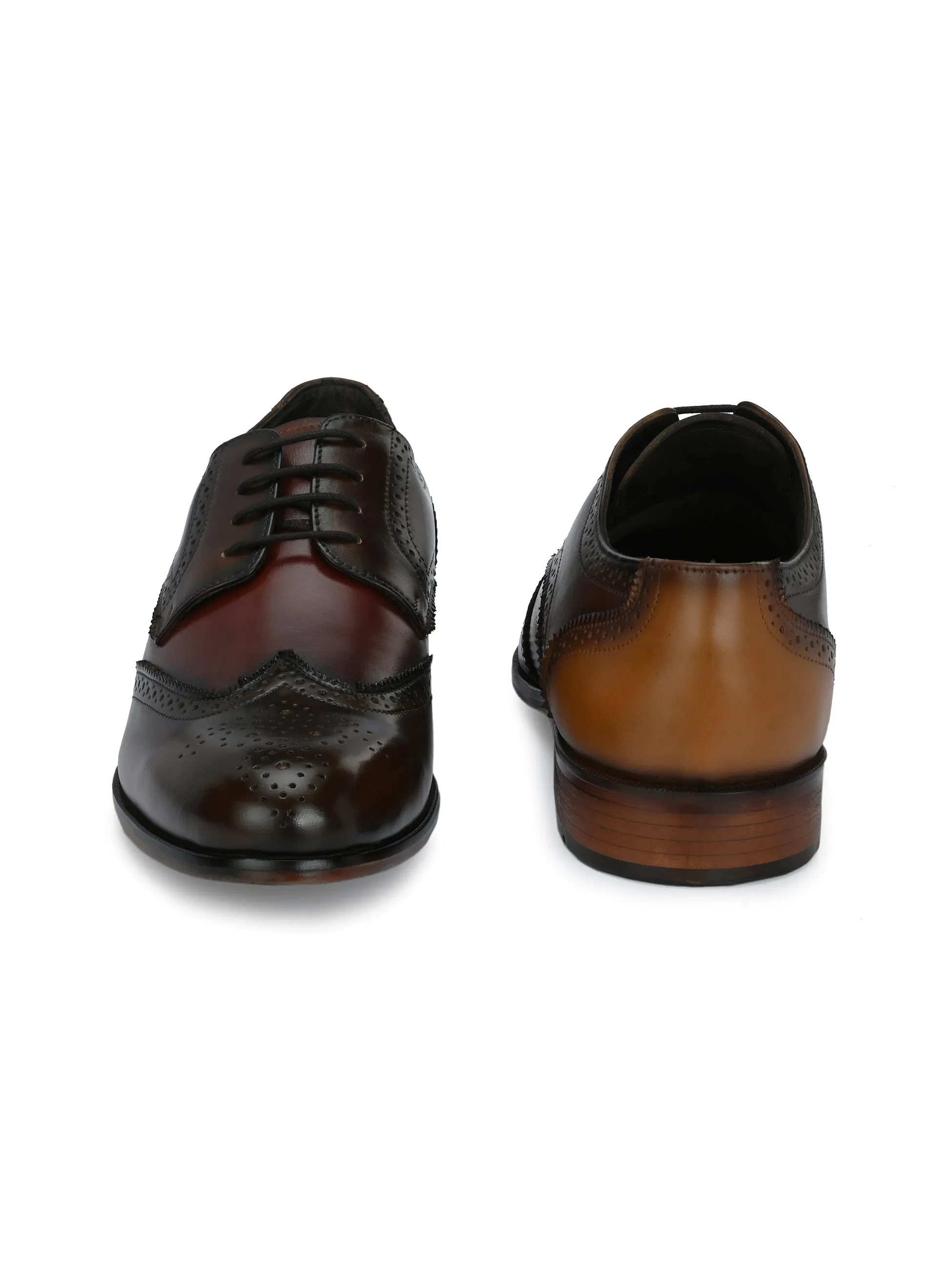 HITZ2952 Men's Brown Leather Formal Lace Up Shoes