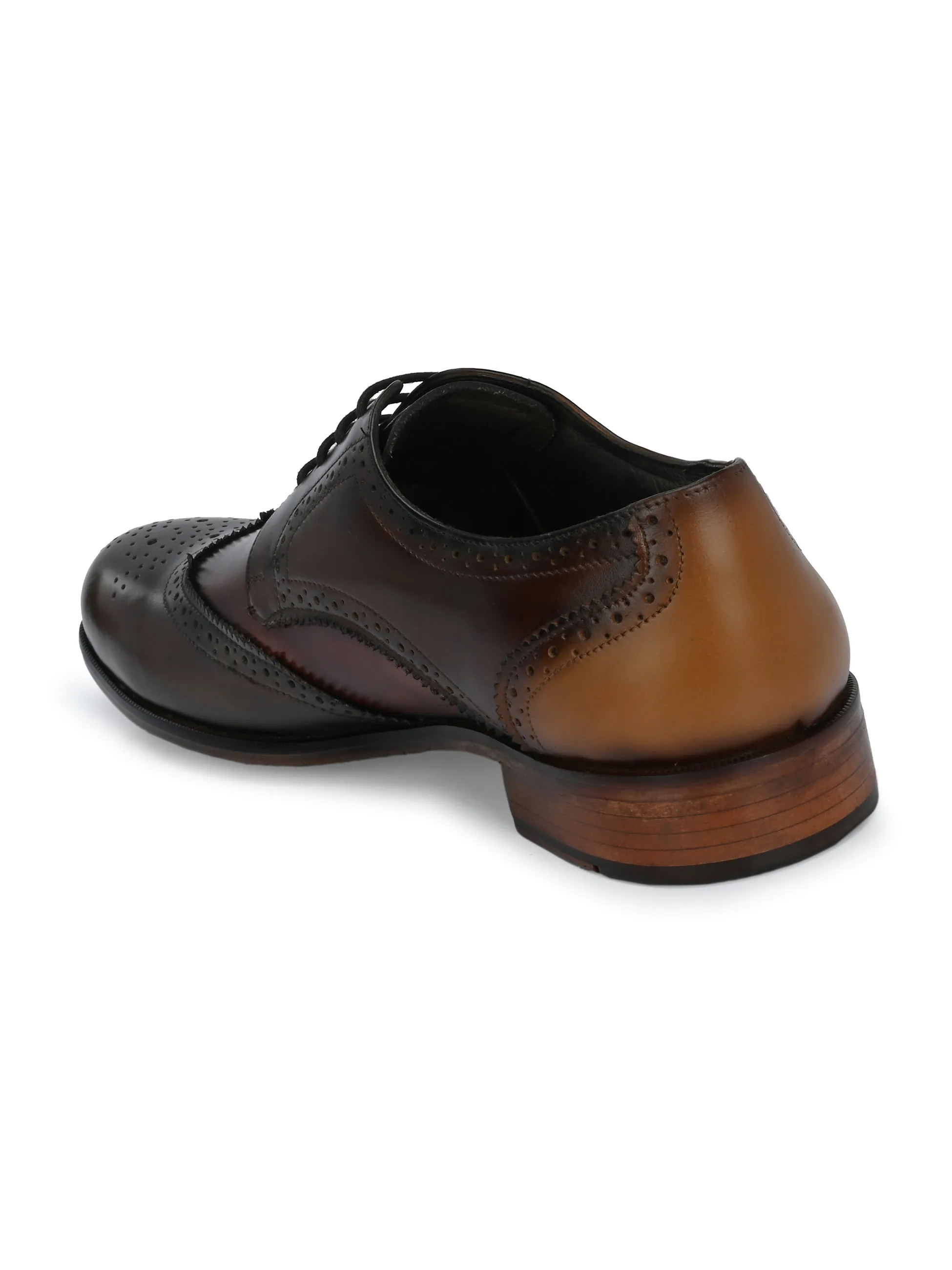 HITZ2952 Men's Brown Leather Formal Lace Up Shoes