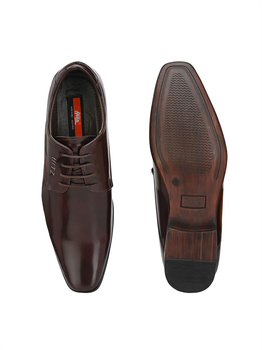 HITZMS_2904 Men's Brown Synthetic Formal  Lace-Up Shoes