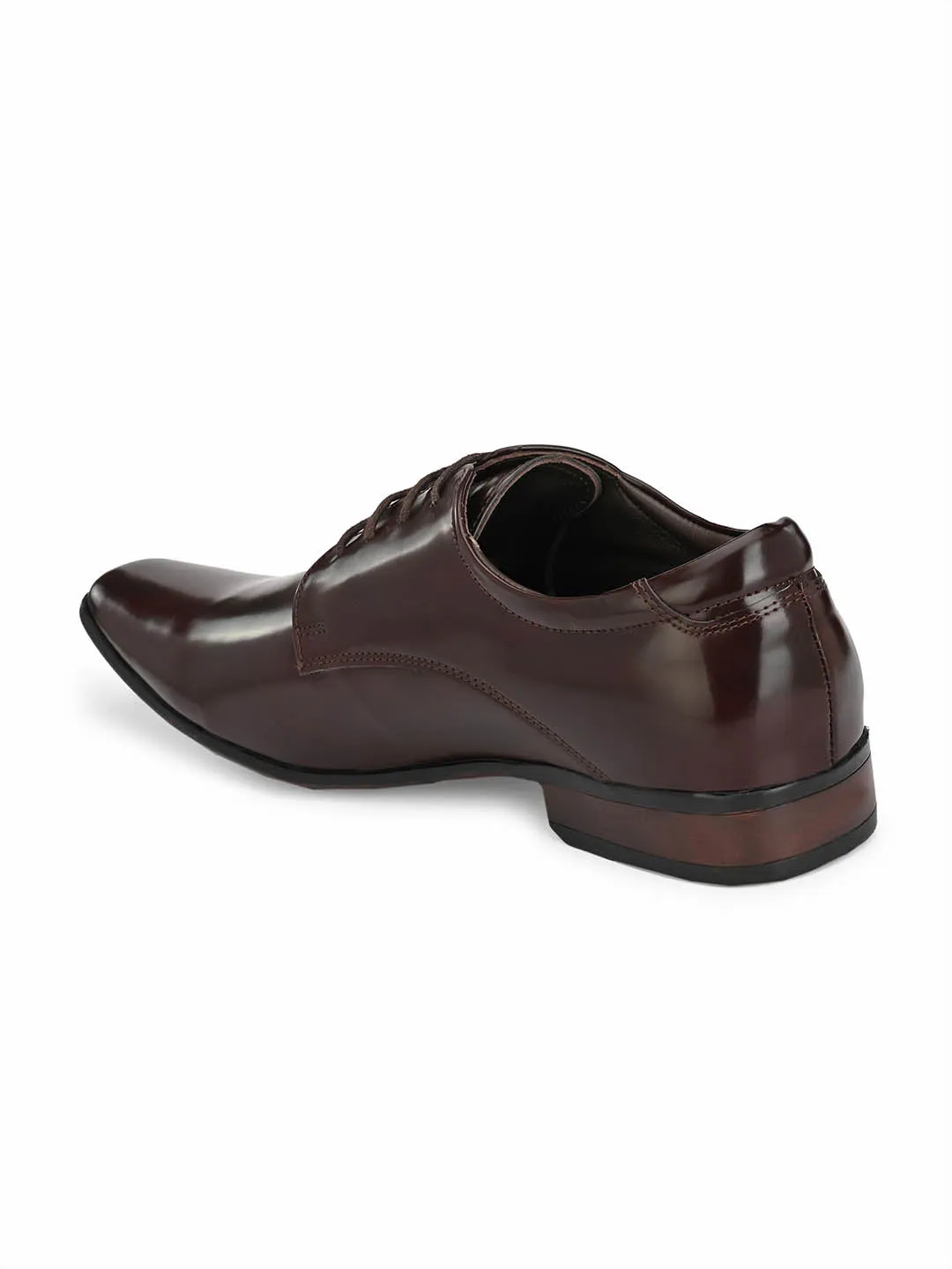 HITZMS_2904 Men's Brown Synthetic Formal  Lace-Up Shoes