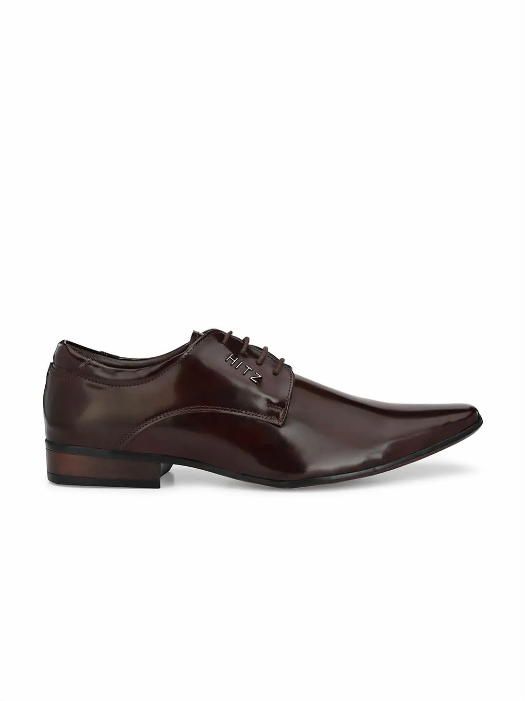 HITZMS_2904 Men's Brown Synthetic Formal  Lace-Up Shoes