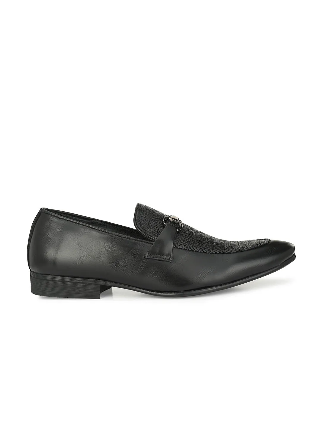 HITZMS_4709 Men's Black Synthetic Party Wear Slip-On Shoes