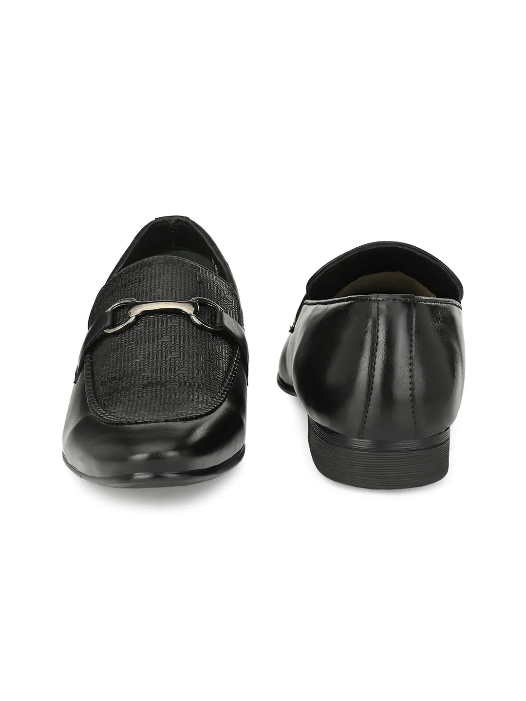 HITZMS_4709 Men's Black Synthetic Party Wear Slip-On Shoes