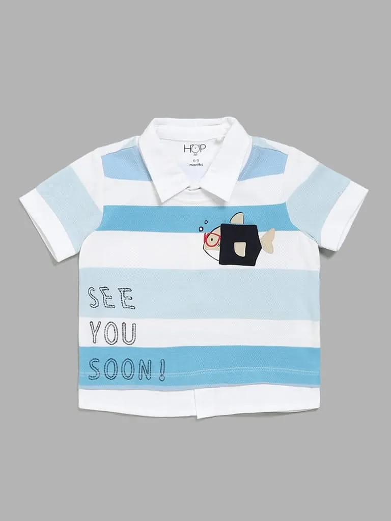 HOP Baby Blue Striped T-Shirt