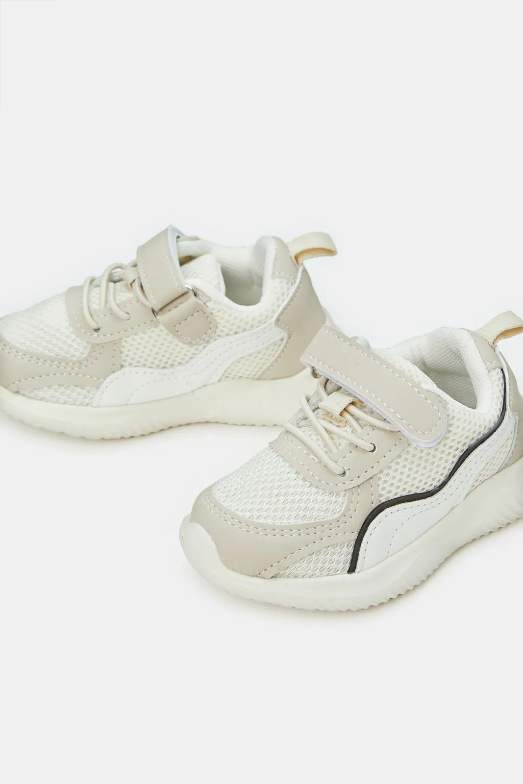 Infant Boys Beige Velcro Strap Trainer