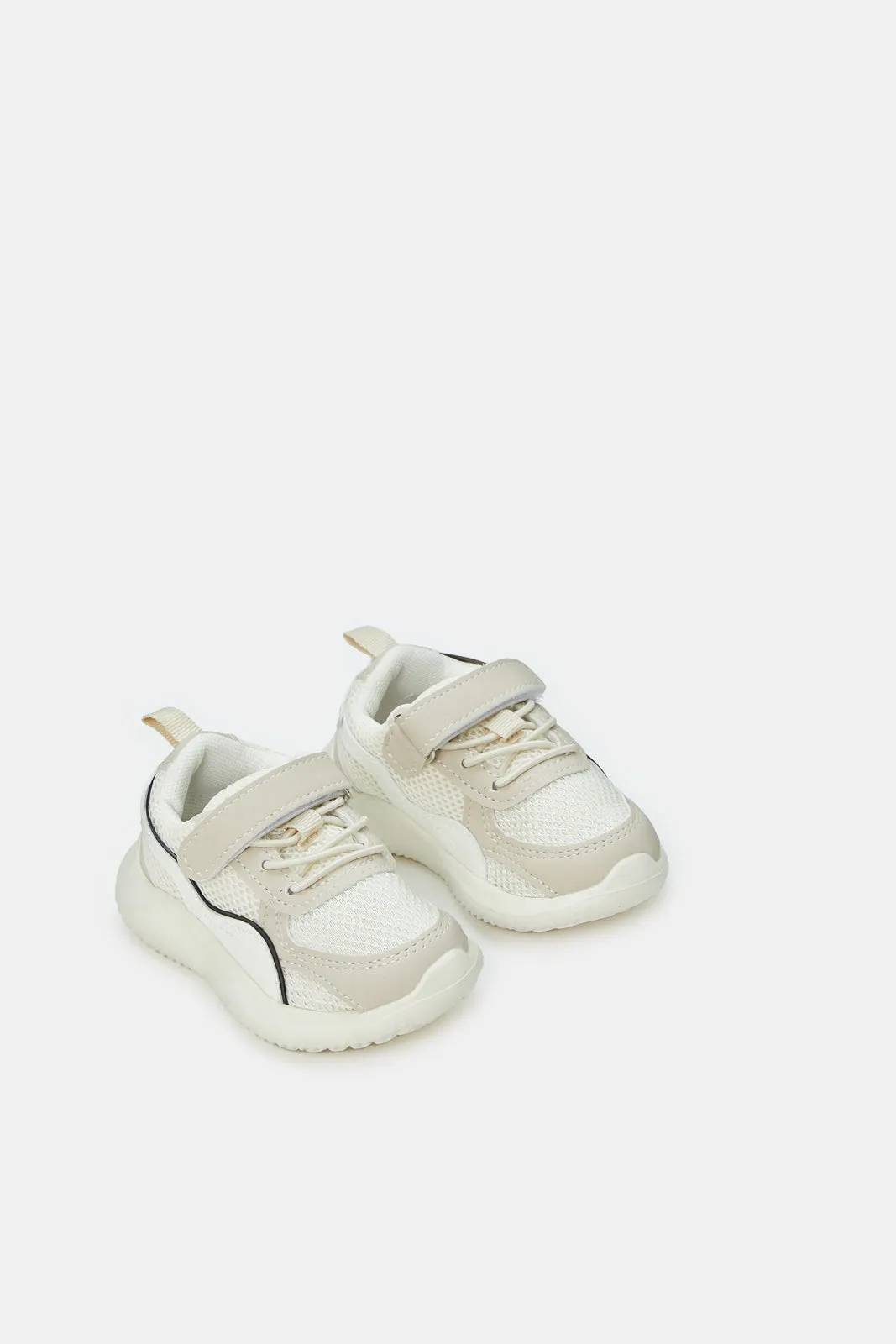 Infant Boys Beige Velcro Strap Trainer