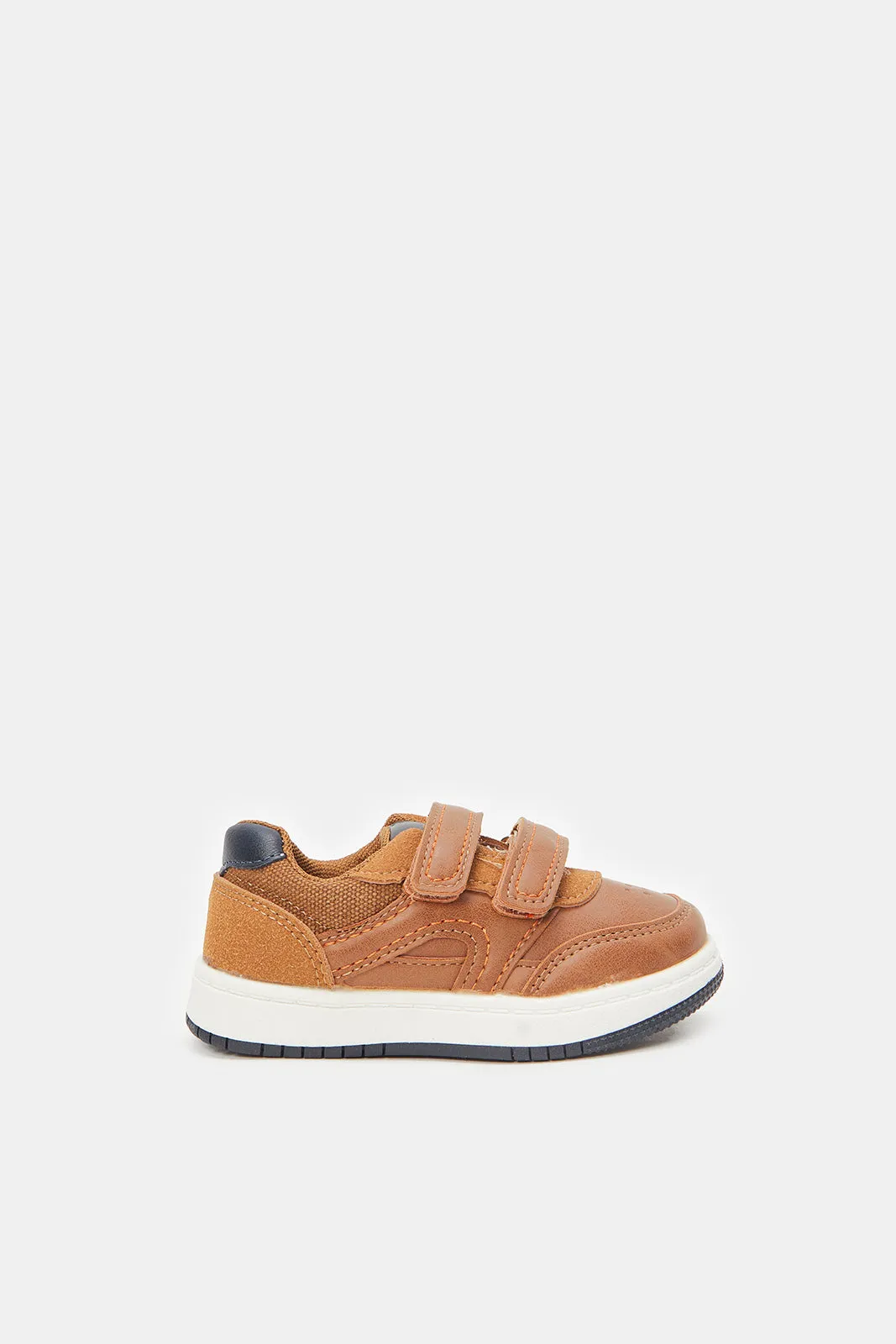 Infant Boys Brown Double Strap Sneakers