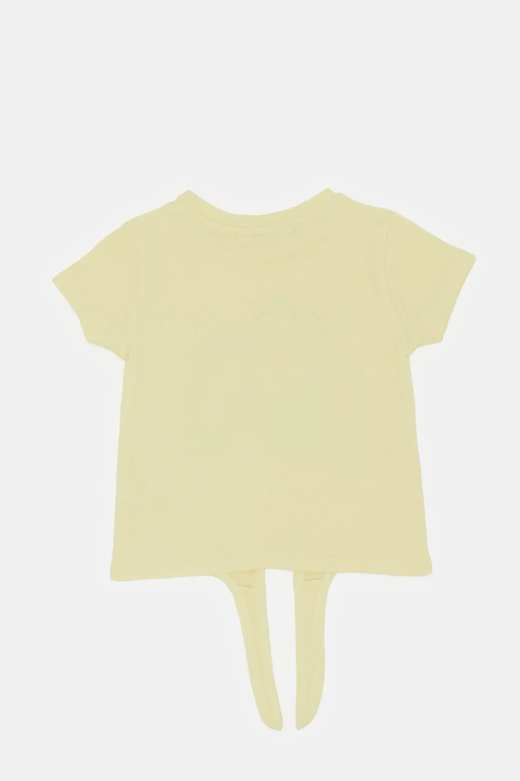 Infant Girls Yellow Front Tie Casual T-Shirt