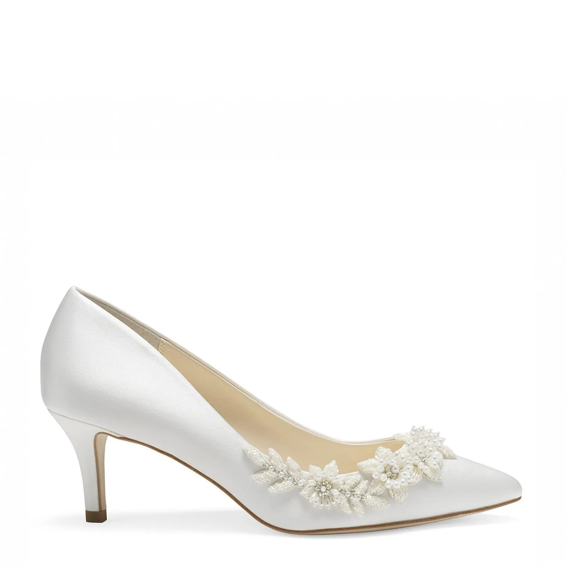 Iris - Ivory Floral Embellished Pumps