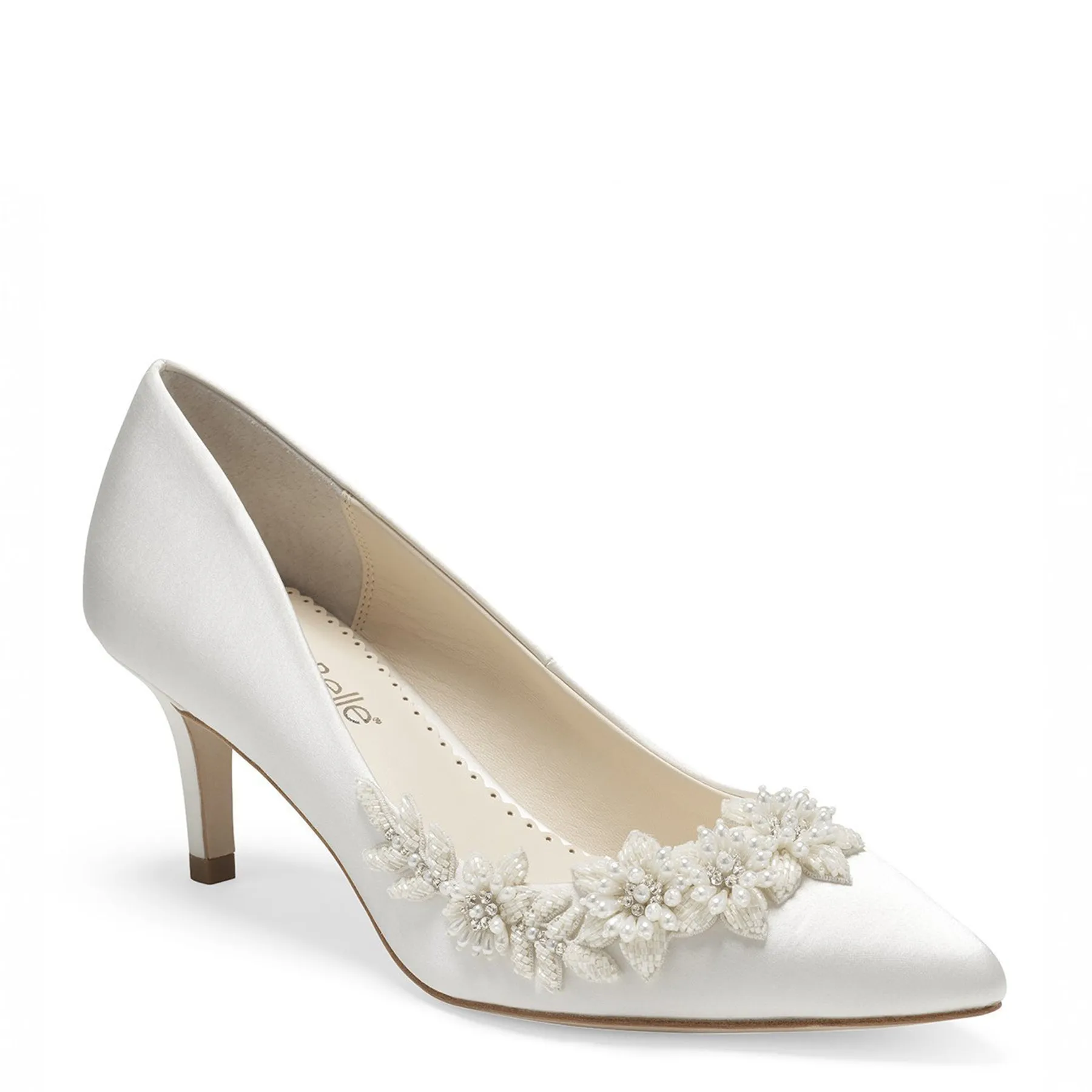 Iris - Ivory Floral Embellished Pumps