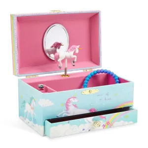 Jewelkeeper Girl's Musical Jewelry Storage Box with Pullout Drawer, Rainbow Unicorn