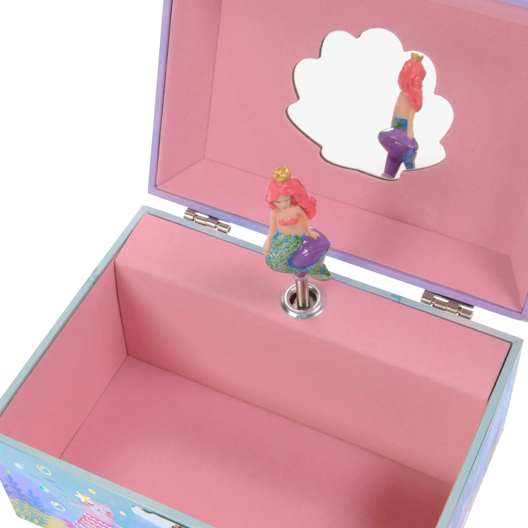 Jewelkeeper Girl's Musical Rainbow Mermaid Jewelry Box, Gold Foil Design, Over the Waves