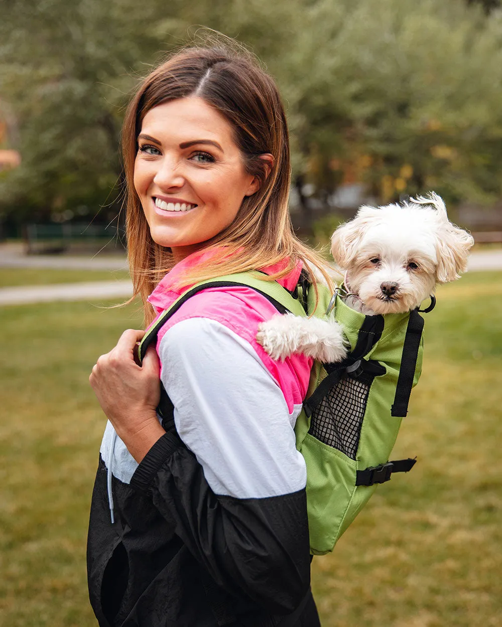 K9 Sports Sack | Trainer Dog Backpack Carrier | 4 Sizes | Greenery