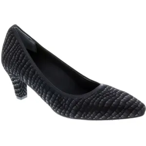 Karat Matt Black Croc Court Shoes