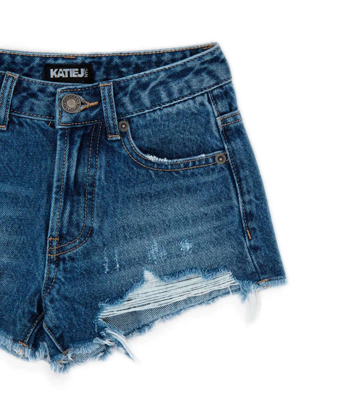 Katie J NYC Girls Malibu Dark Wash Jean Shorts