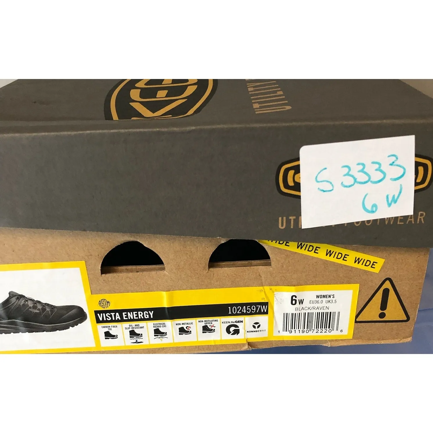 KEEN Womens Vista Energy Work Sneakers 6 WIDE Black Utility Water Resistant NIB