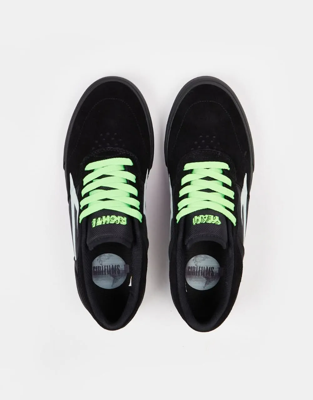 Lakai x Girl Yeah Right! Staple  Skate Shoes - Black/UV Green Suede