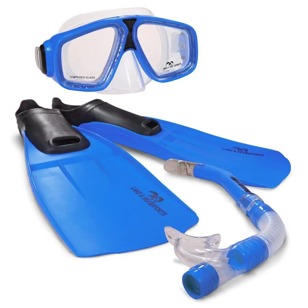 Land & Sea Sports Adventure Mask Snorkel & Fin Set Size XL 11-13