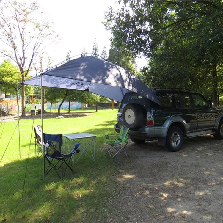 Laputa Outdoor Self-driving Barbecue Camping Vehicle Tail Car Side Tent, Color:Silver Coated