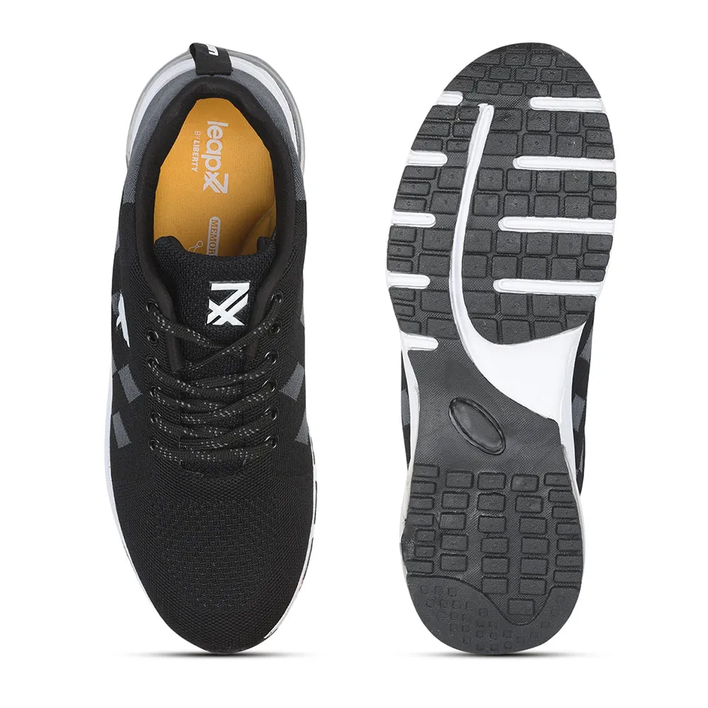 Leap7x Lacing Sports Shoes For Men (Black) CAPSULE-10 By Liberty