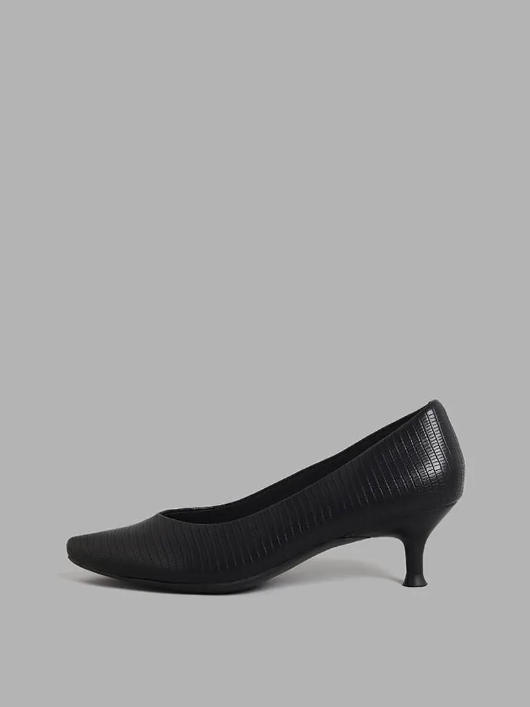 LUNA BLU Black Kitten Heel Pump Shoes