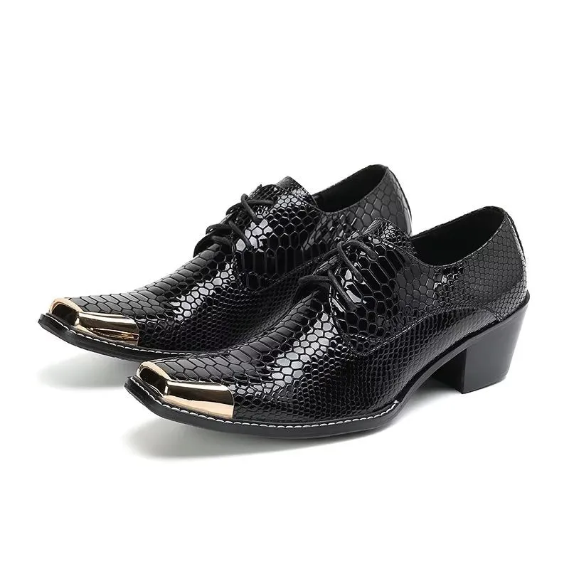 Luxe Exotic Leather Square Toe Derbies