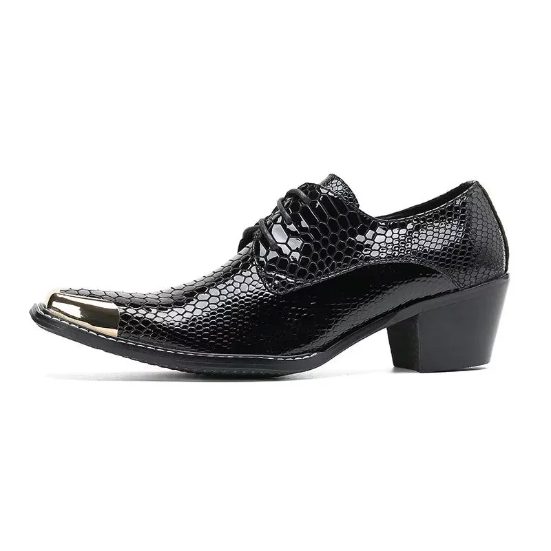 Luxe Exotic Leather Square Toe Derbies