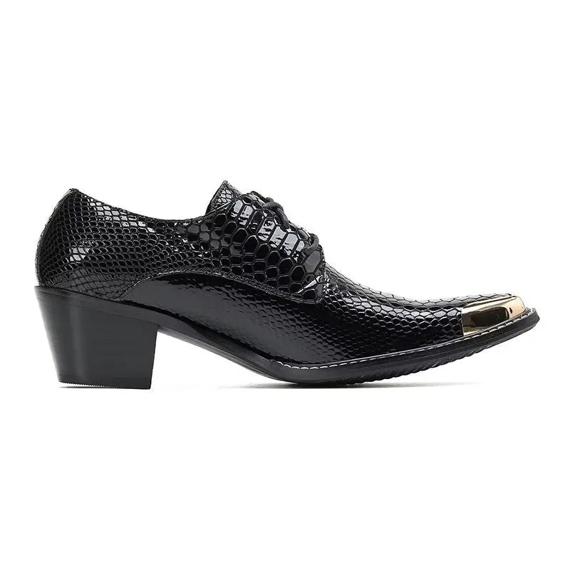 Luxe Exotic Leather Square Toe Derbies