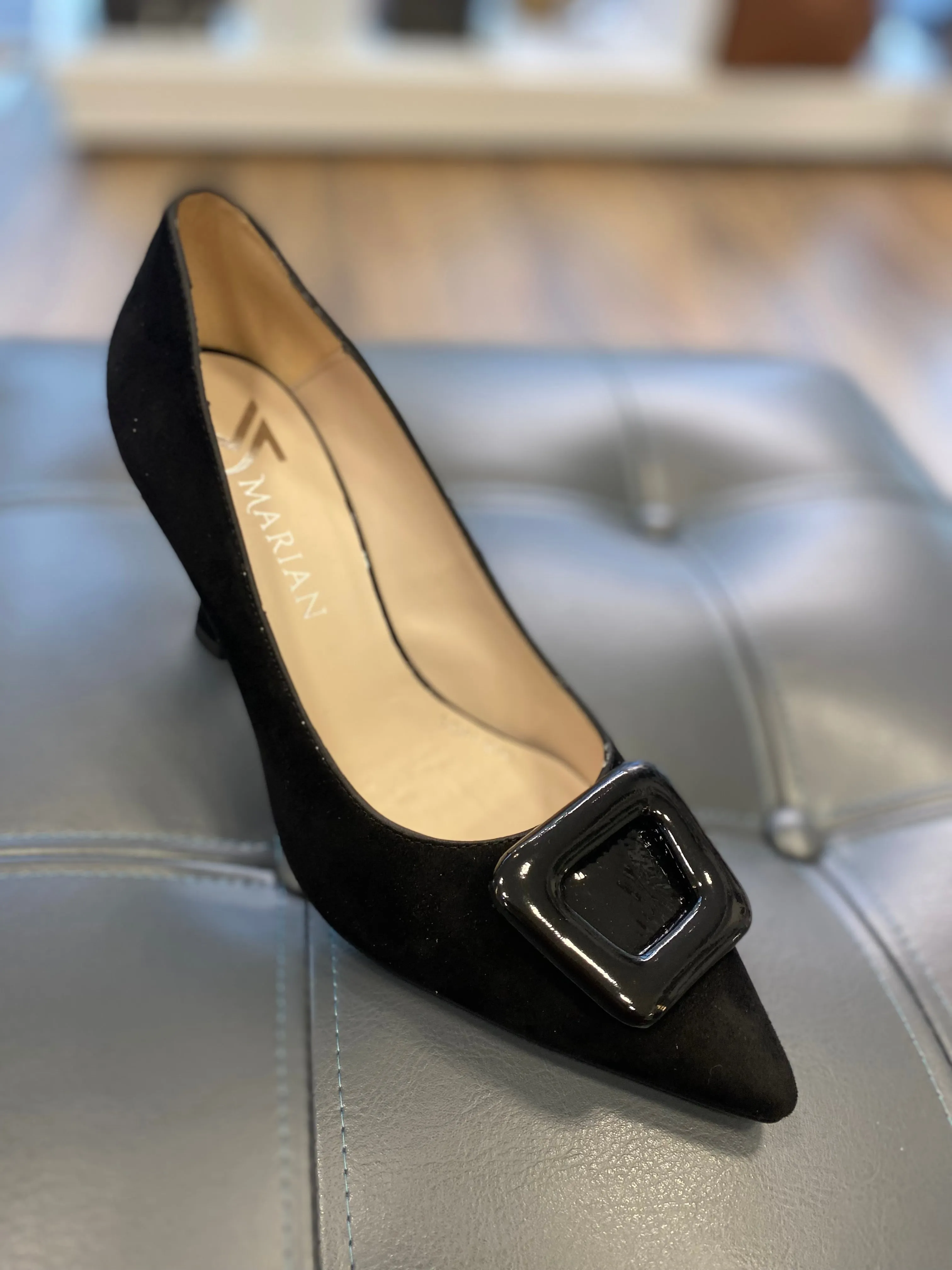 Marian Black Suede Heel