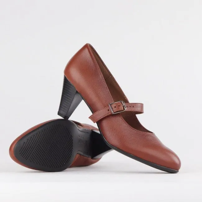 Mary Jane Court Shoe Chestnut- 12733